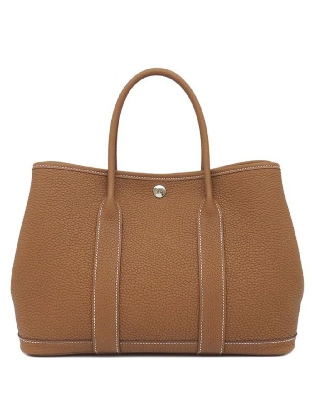 Hermes Tote Garden Party TPM 30 Negotiating Gold Silver All Leather